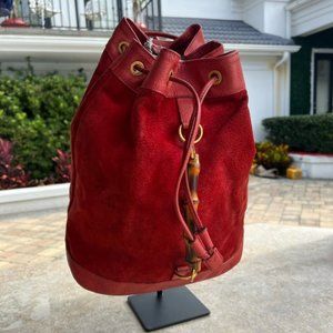 Gucci Bamboo Suede leather Backpack